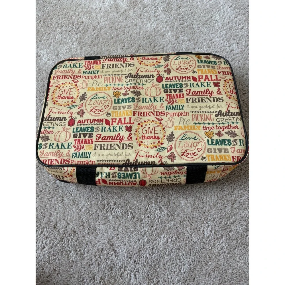 New Unused Autumn Insulated Casserole Carrier 9x13 Fall Thanksgiving Thermal Bag